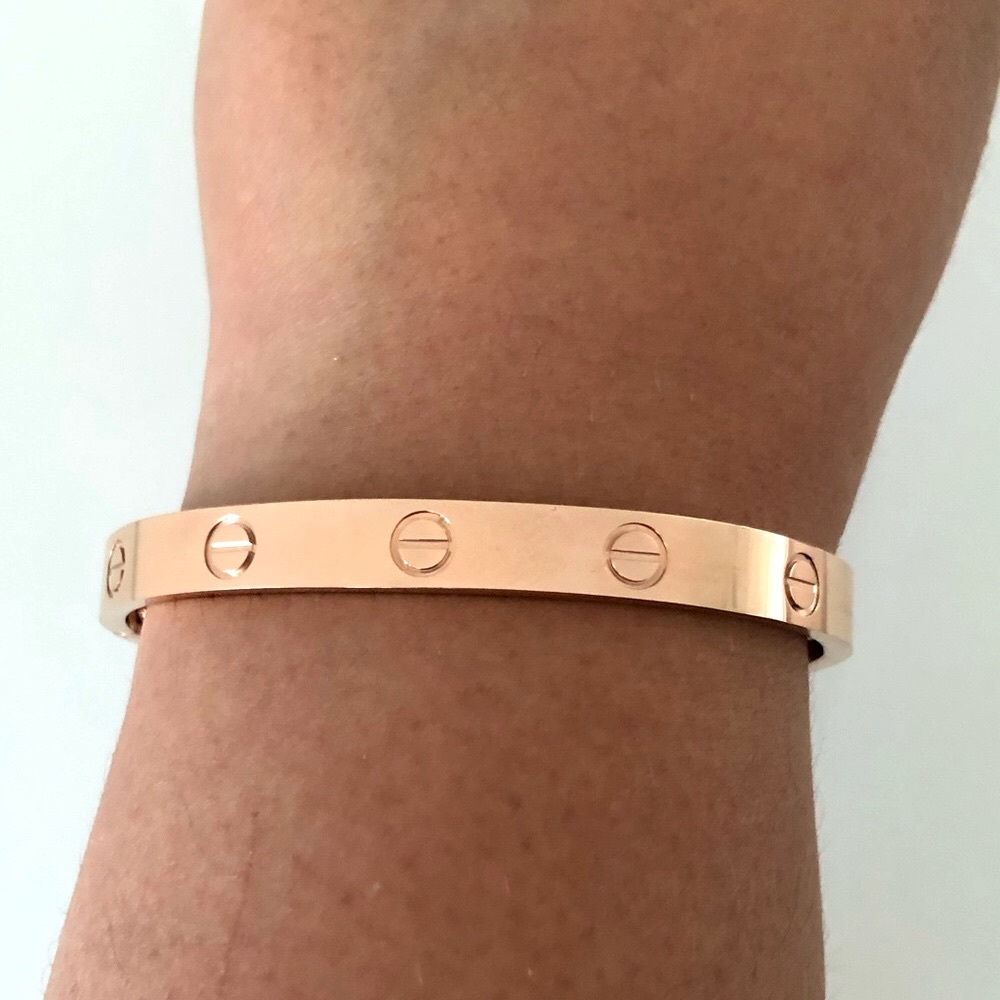Rose Gold Screw Bracelet Cuff Classic Model - Picture 2 of 8